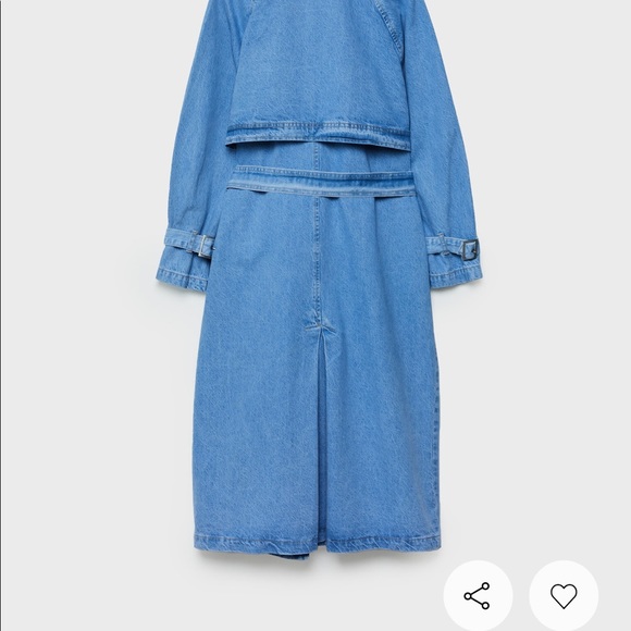 Stradivarius denim trench coat size S - Picture 6 of 12